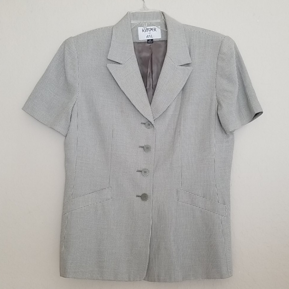Kasper Vintage 2 Piece Suit Green/Cream